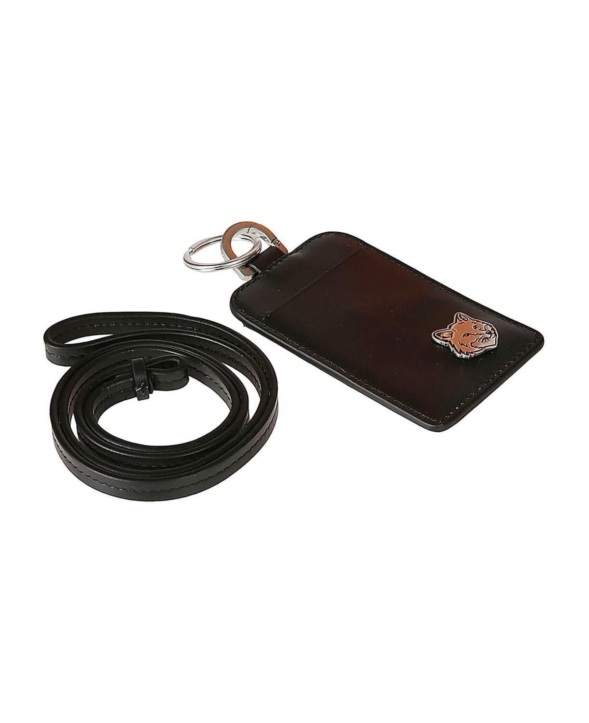 MAISON KITSUNÉ Mini Fox Head Leather Neck Cardholder | Banlieue91