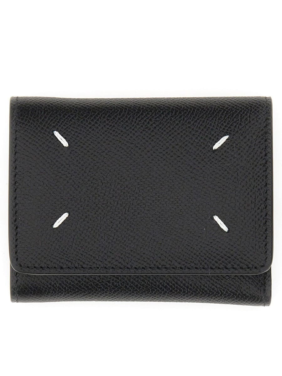 MAISON MARGIELA Mini Leather Wallet with Quattro Stitching - 8.5 CM x 10.5 CM x 2.5 CM | Banlieue91