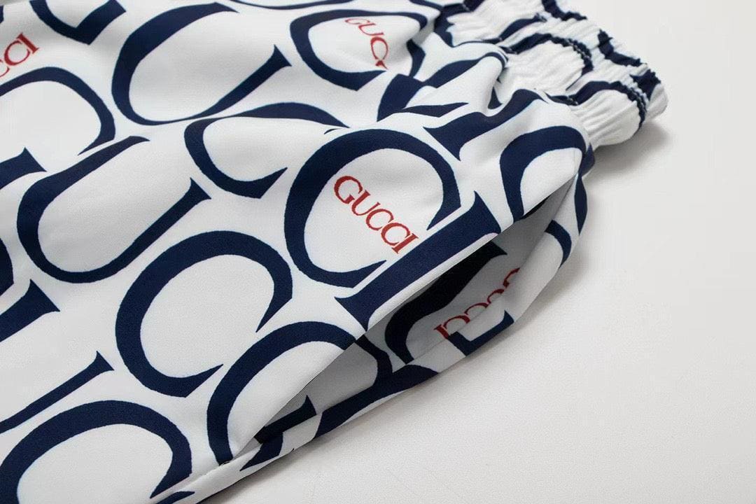 Maxi Gucci Print Fabric Short 'Blue' | Banlieue91