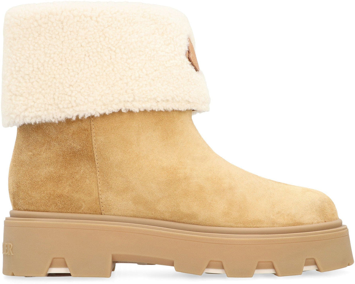 MONCLER Suede and Shearling Ankle Boots for Women | Banlieue91