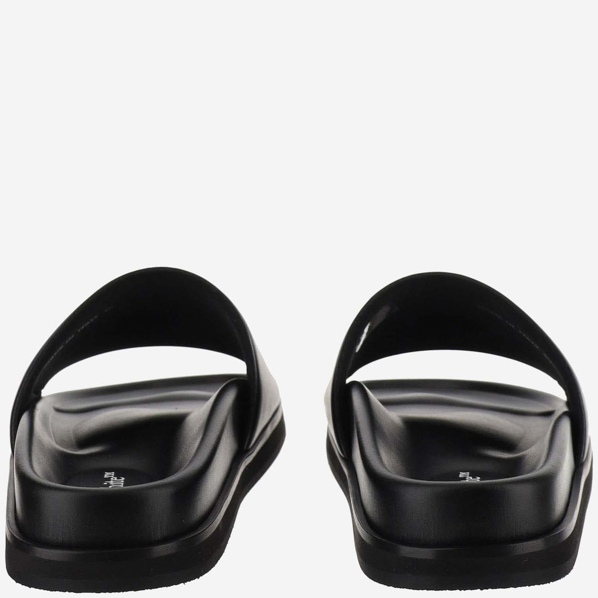 Off White Leather Slippers With Logo | Banlieue91