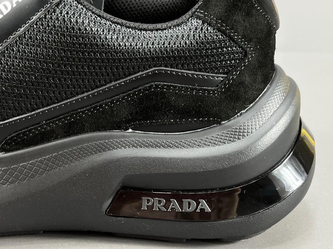 Prada Brushed Leather Bike Fabric Suede Garnet Black | Banlieue91