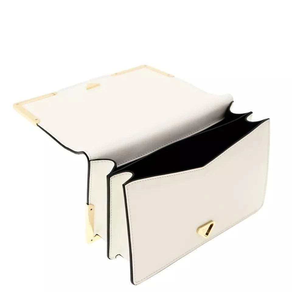 Prada Crossbody Shoulder Bag Box Calf White Leather | Banlieue91