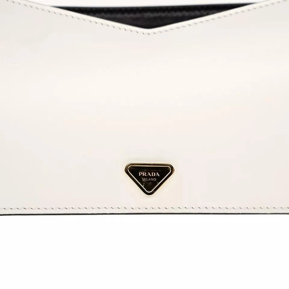 Prada Crossbody Shoulder Bag Box Calf White Leather | Banlieue91