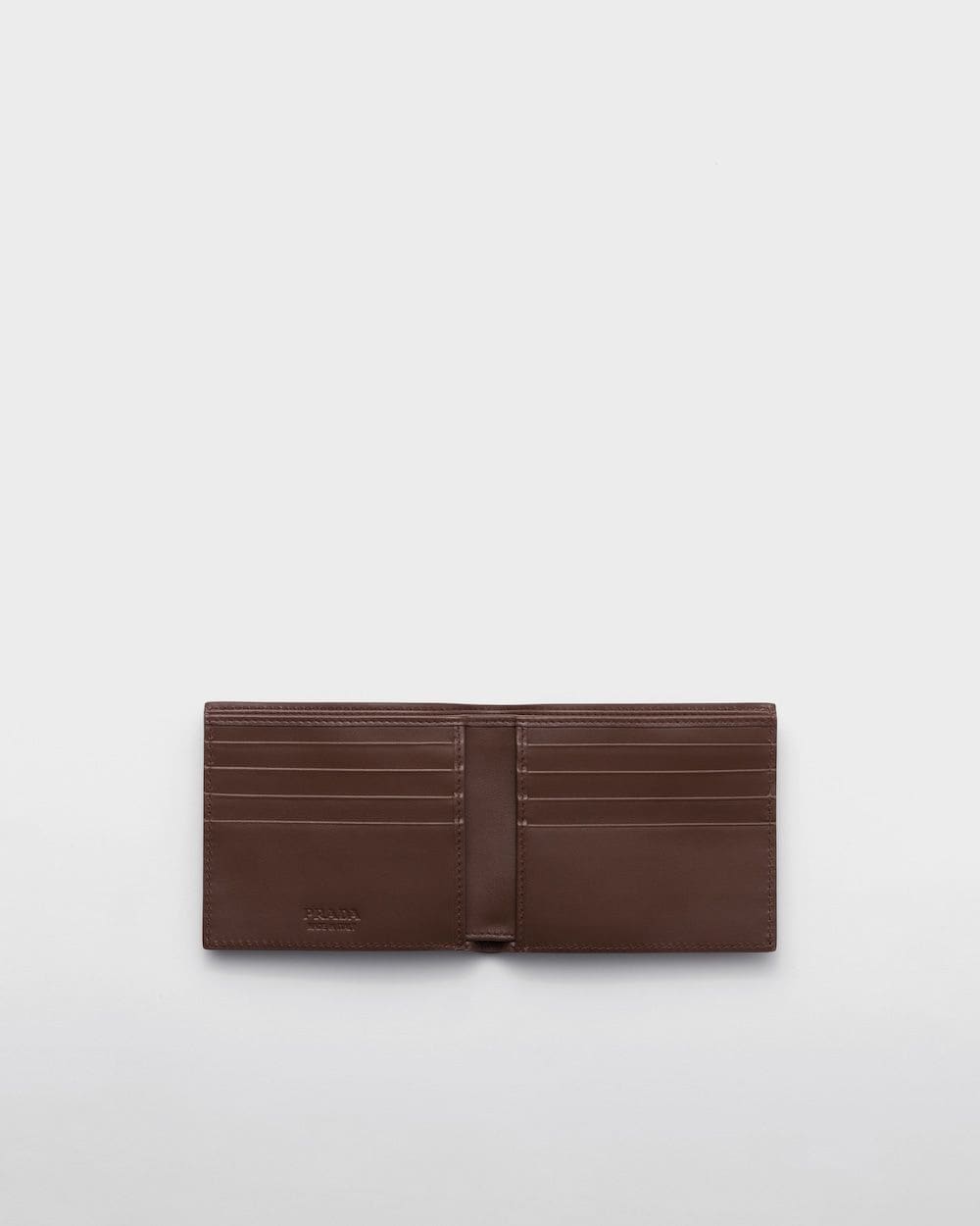 PRADA Grained Leather Bi-Fold Mini Wallet - W 11 X H 9.5 CM | Banlieue91