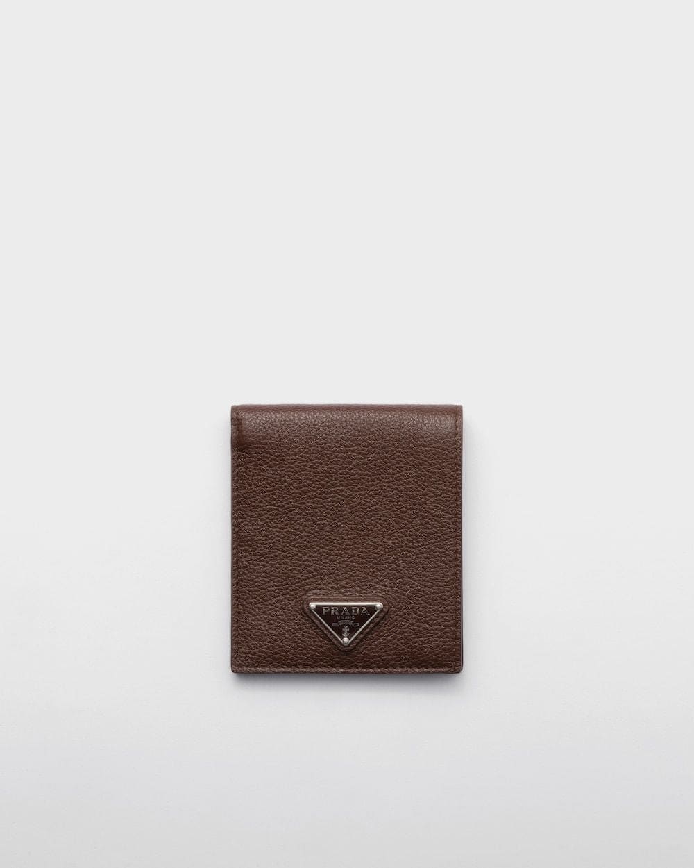 PRADA Grained Leather Bi-Fold Mini Wallet - W 11 X H 9.5 CM | Banlieue91