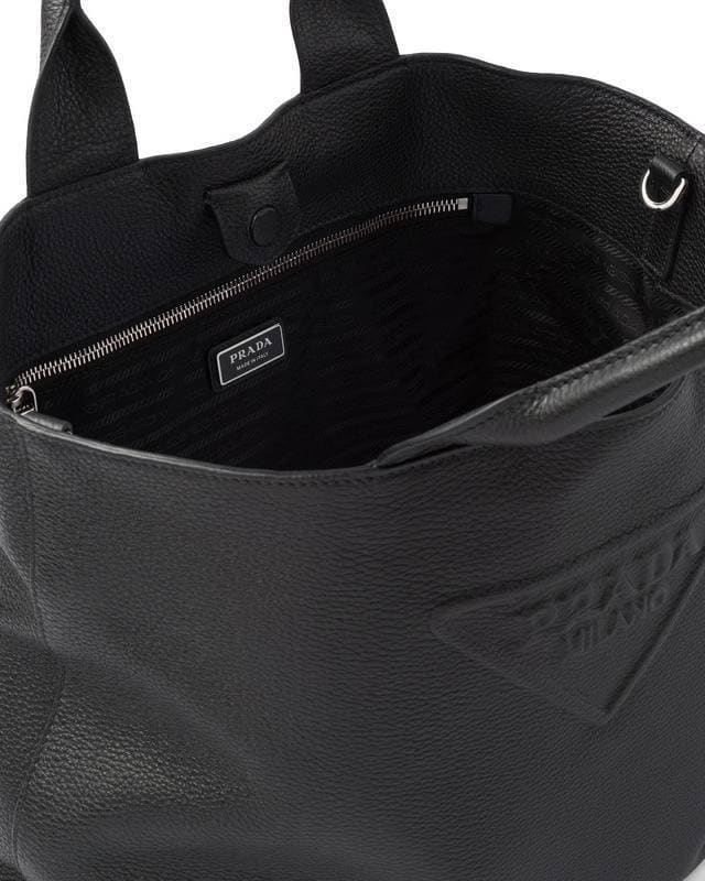 Prada logo-embossed leather tote bag | Banlieue91