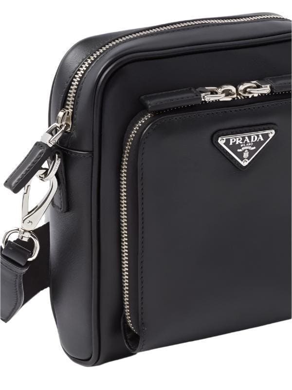 Prada Triangle Logo leather shoulder bag | Banlieue91