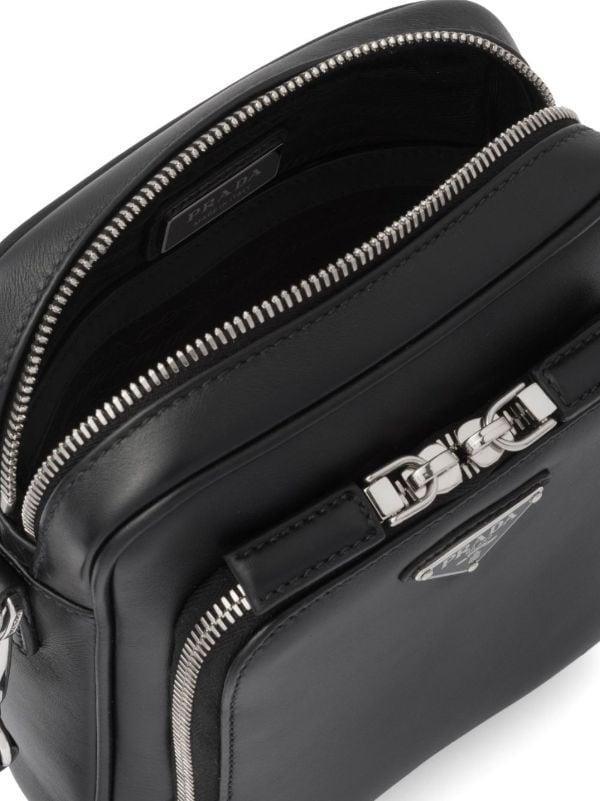 Prada Triangle Logo leather shoulder bag - Banlieue91
