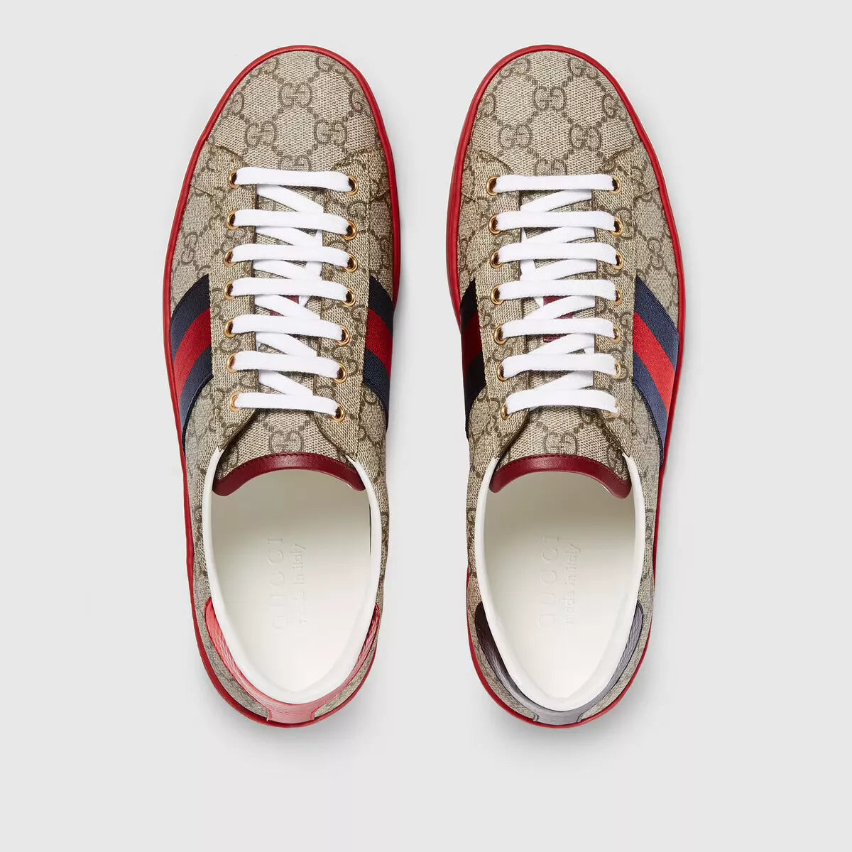 Ace Supreme GG Guccissima Logo Web Stripe Flat Sneakers - Banlieue91 -