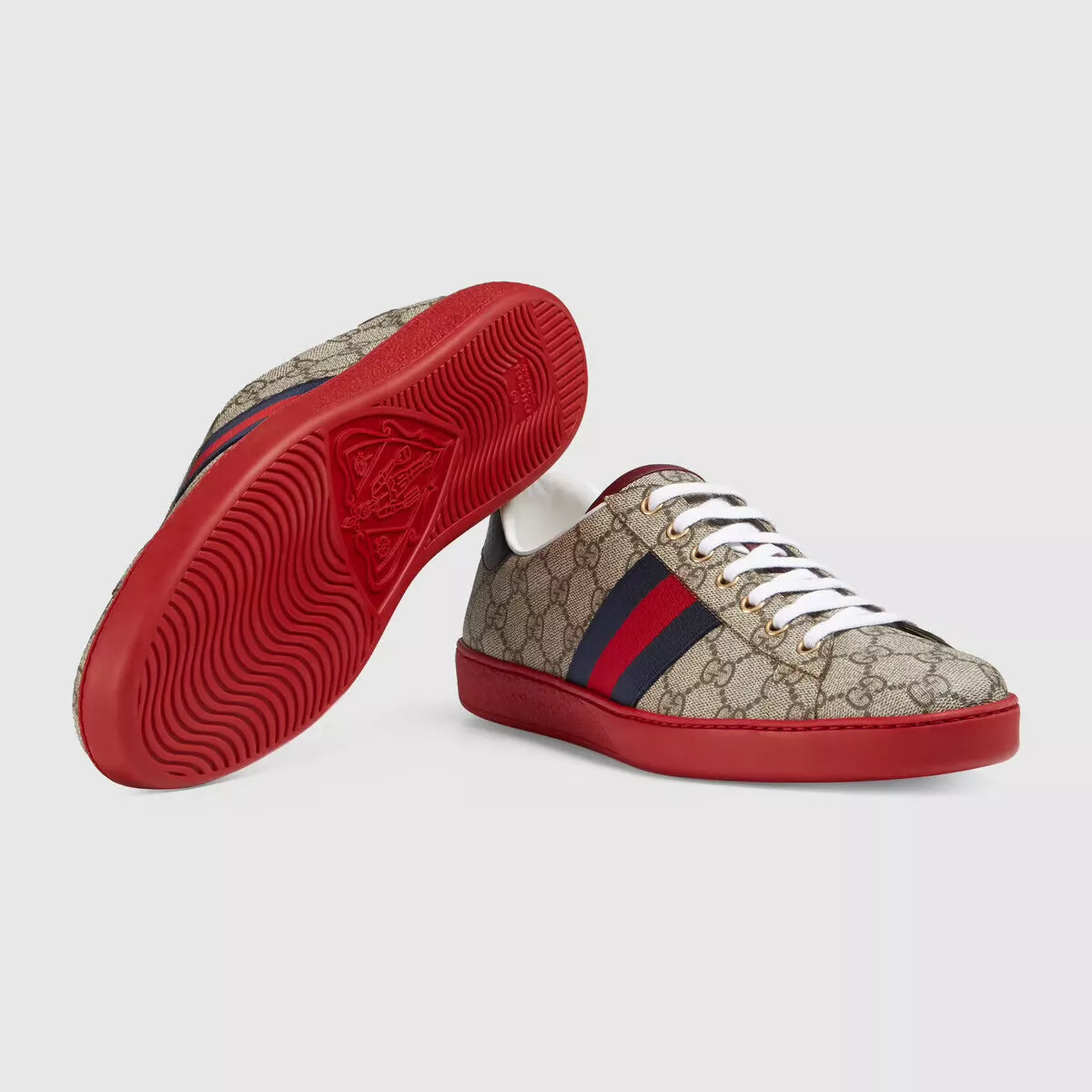 Ace Supreme GG Guccissima Logo Web Stripe Flat Sneakers - Banlieue91 -