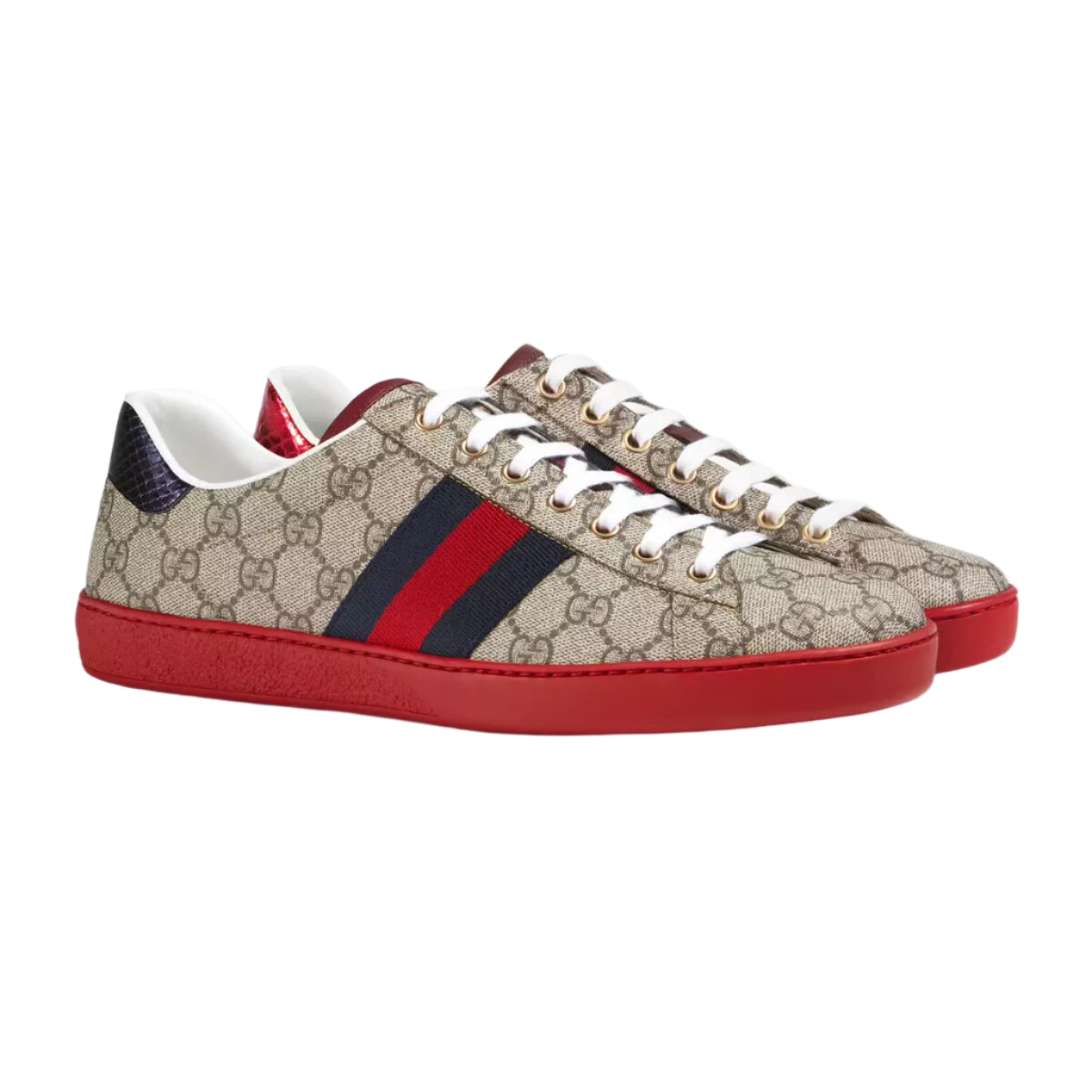Ace Supreme GG Guccissima Logo Web Stripe Flat Sneakers - Banlieue91 -