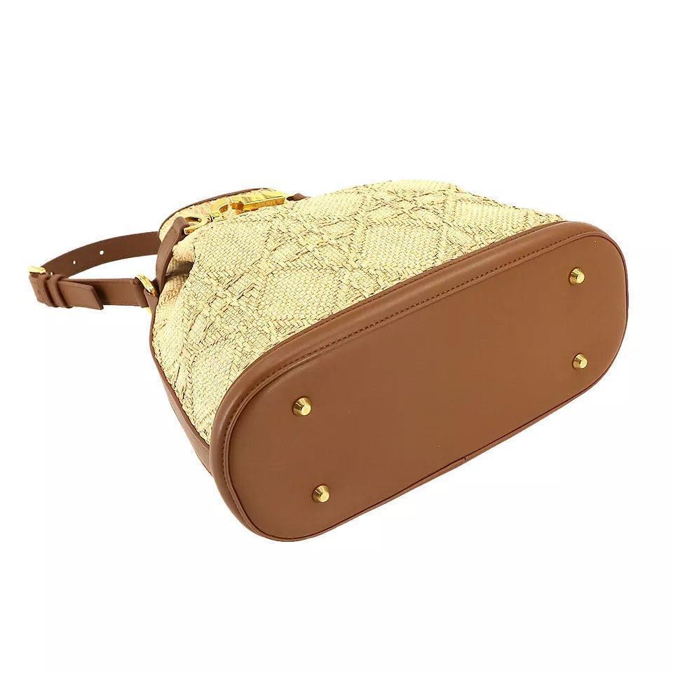 Chiristian Dior C'est Dior Bag Medium Hand Shoulder Bag Raffia Natural - Banlieue91