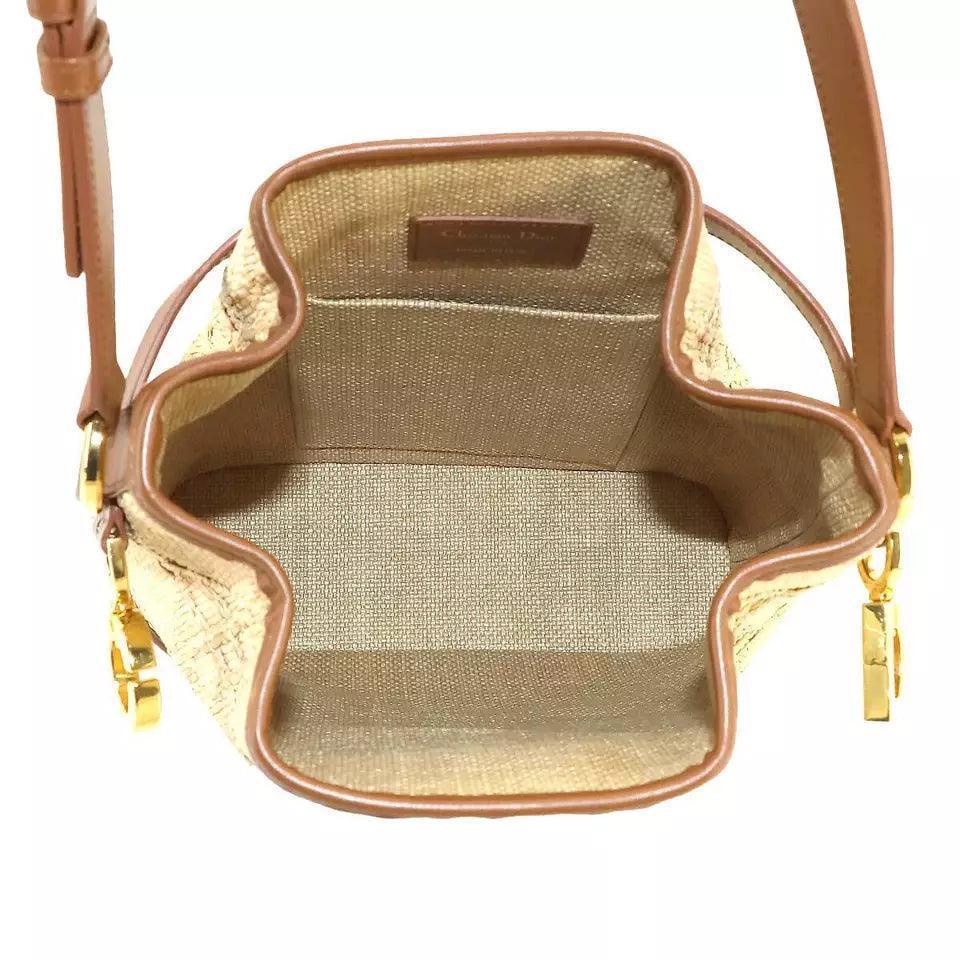Chiristian Dior C'est Dior Bag Medium Hand Shoulder Bag Raffia Natural - Banlieue91