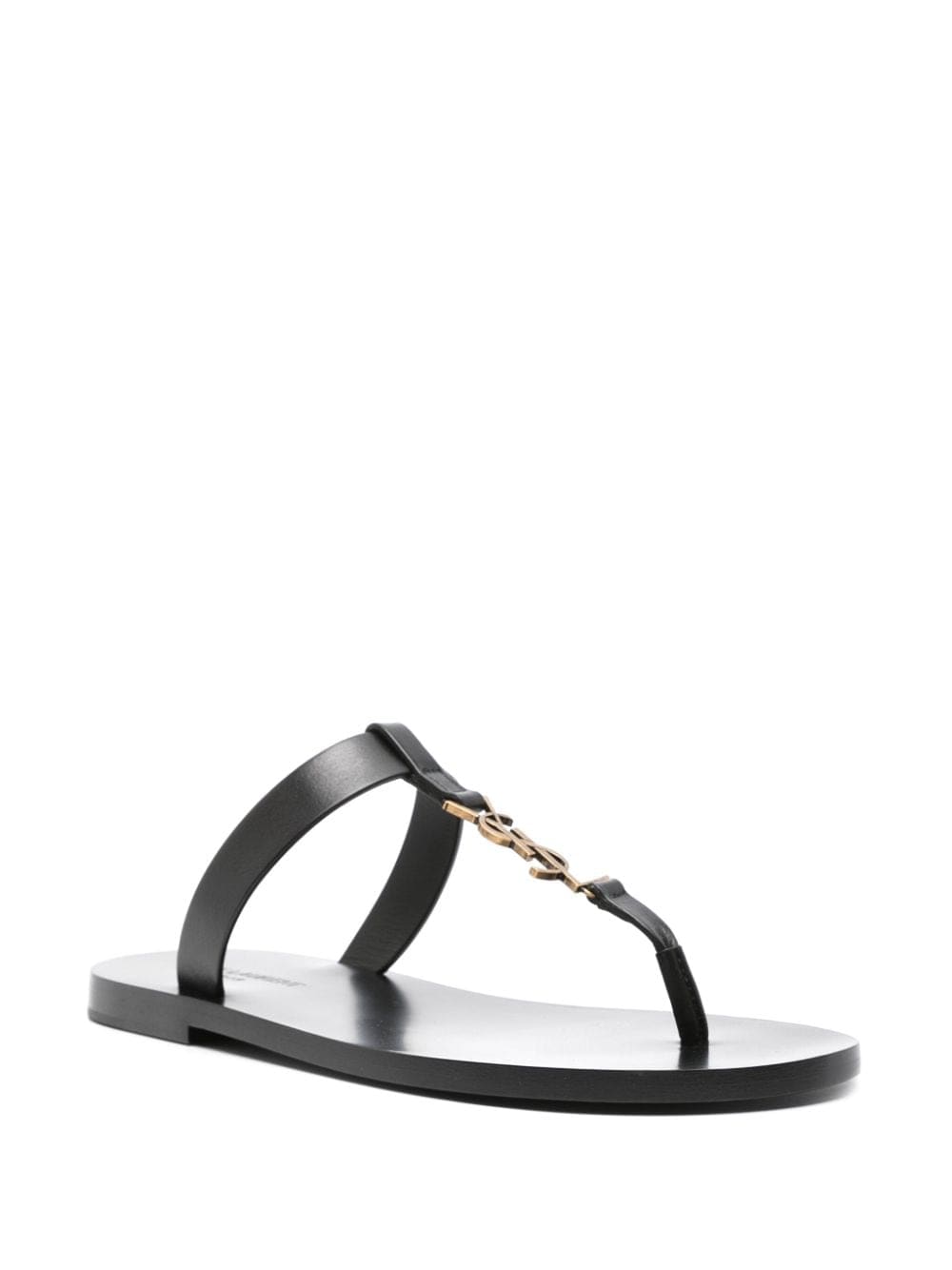 Saint Laurent Cassandre Leather Thong Sandals | Banlieue91