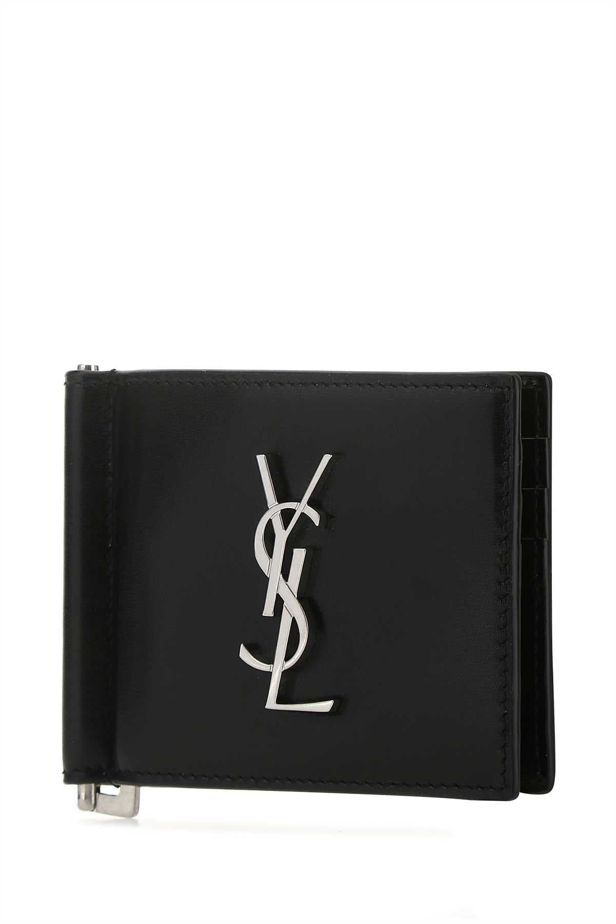SAINT LAURENT Leather Card Holder - Mini Design for Men | Banlieue91