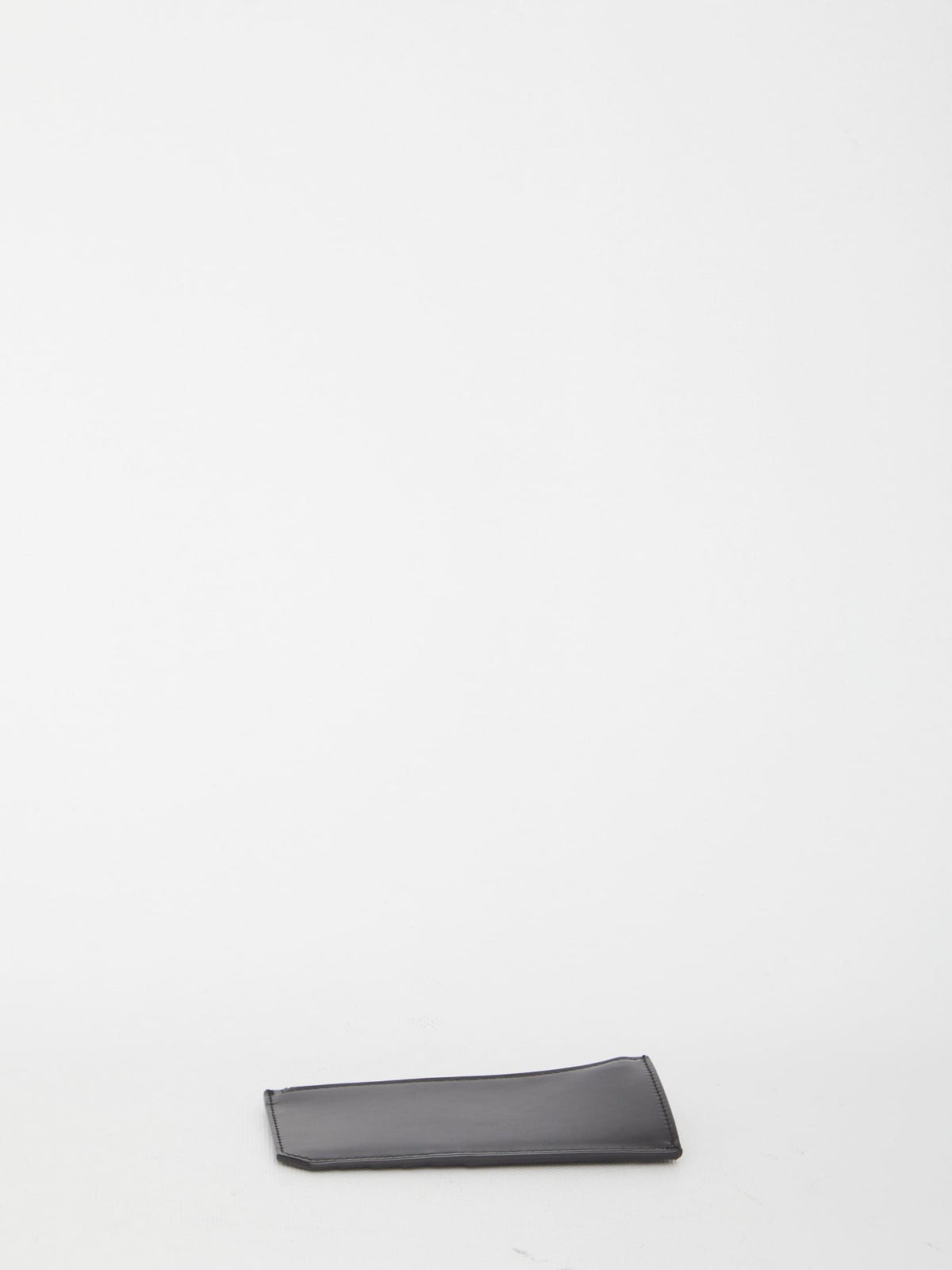 SAINT LAURENT Leather Card Holder with Logo Plaque - Mini | Banlieue91