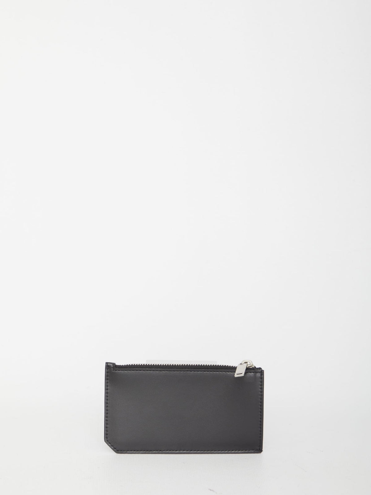 SAINT LAURENT Leather Card Holder with Logo Plaque - Mini | Banlieue91