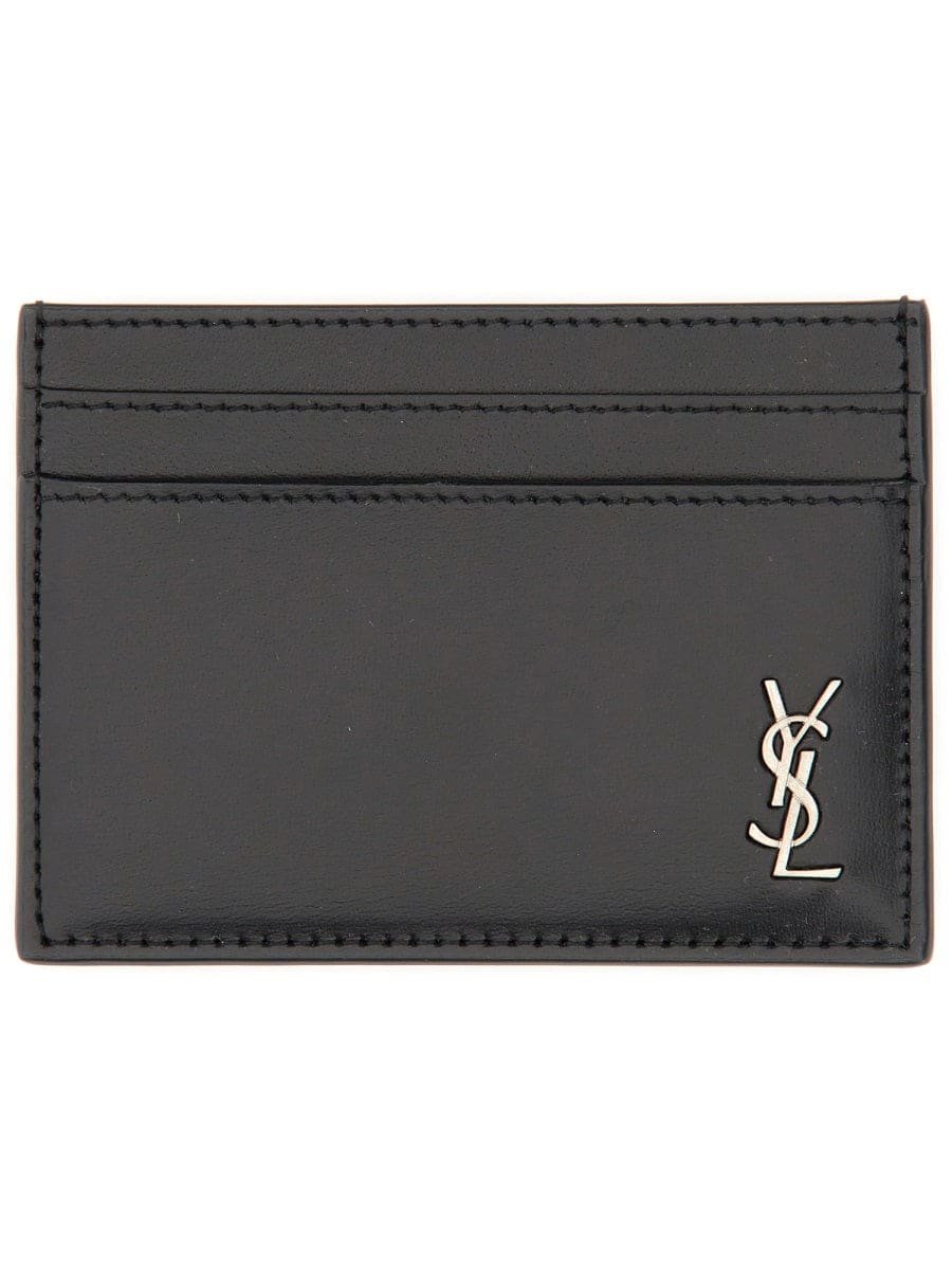 SAINT LAURENT Mini Leather Card Holder | Banlieue91