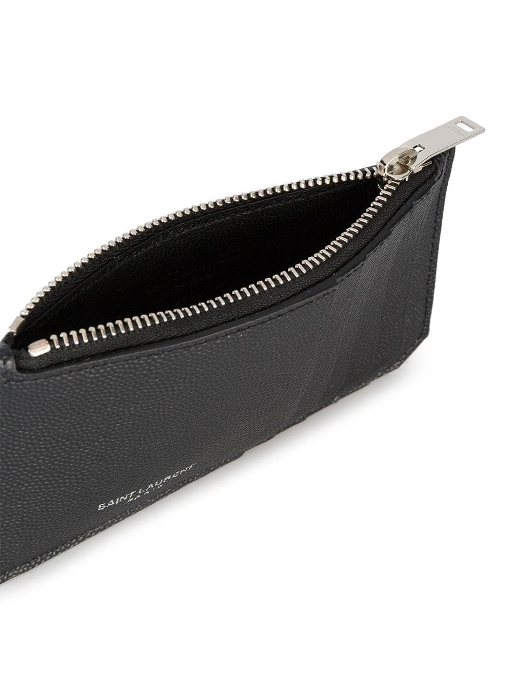 SAINT LAURENT Pebbled Leather Card Holder with Zip | Banlieue91