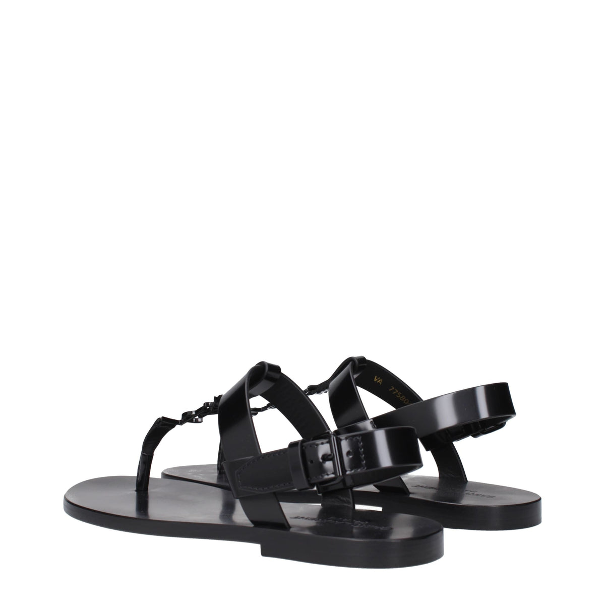 Saint Laurent Sandali Cassandre Uomo Pelle Nero | Banlieue91