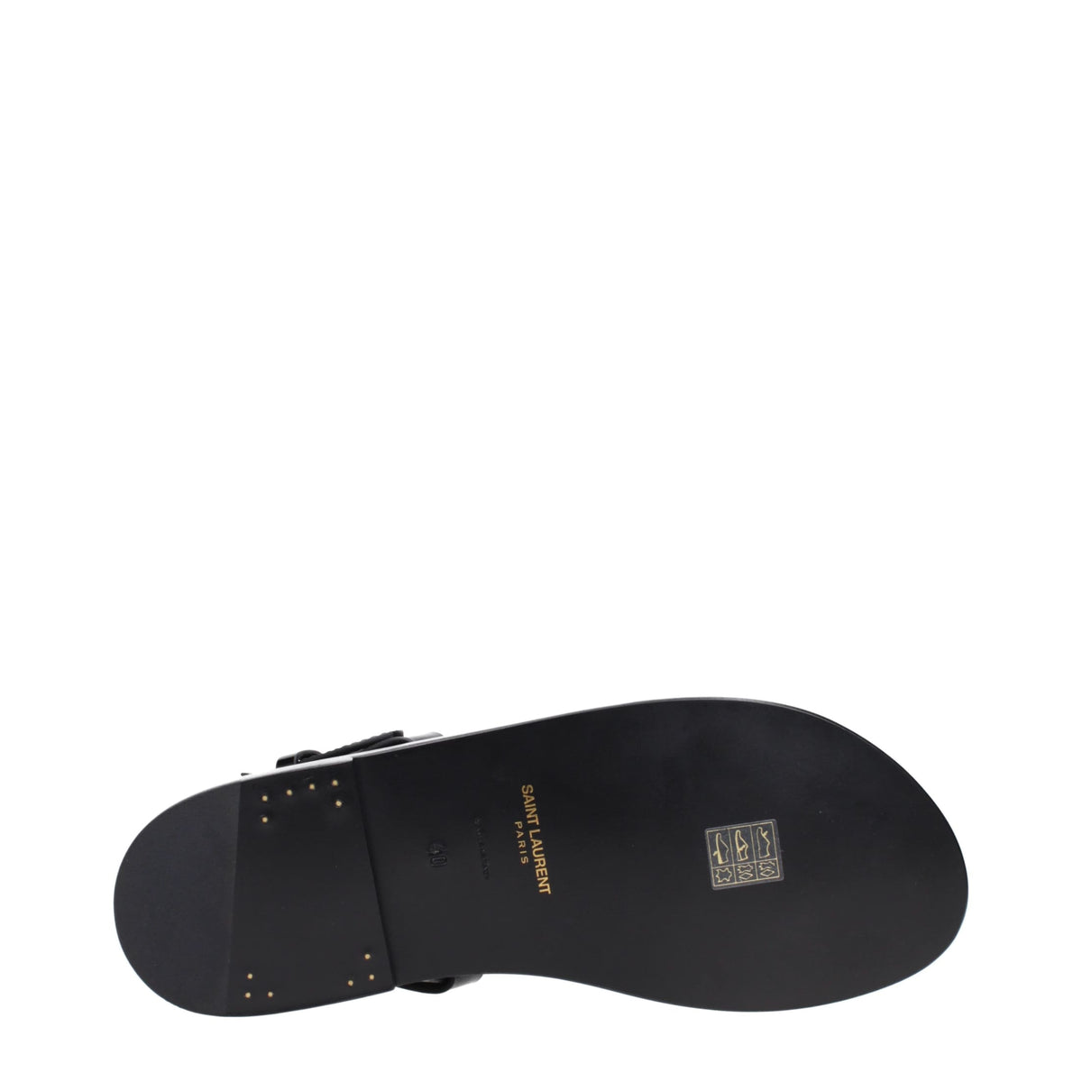 Saint Laurent Sandali Cassandre Uomo Pelle Nero | Banlieue91