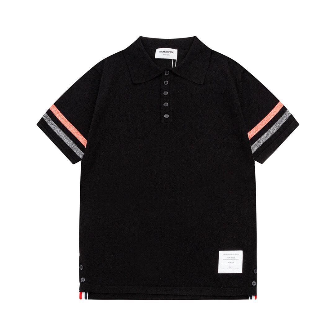Thom Browne Black T-Shirt with Collar | Banlieue91