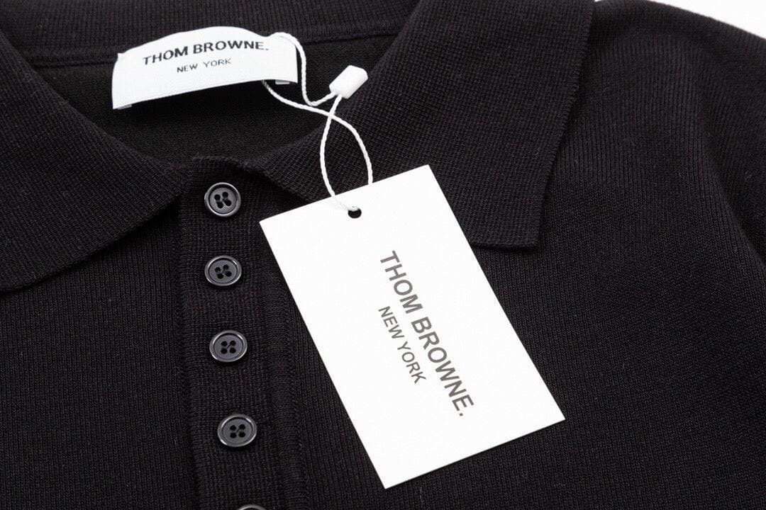Thom Browne Black T-Shirt with Collar | Banlieue91