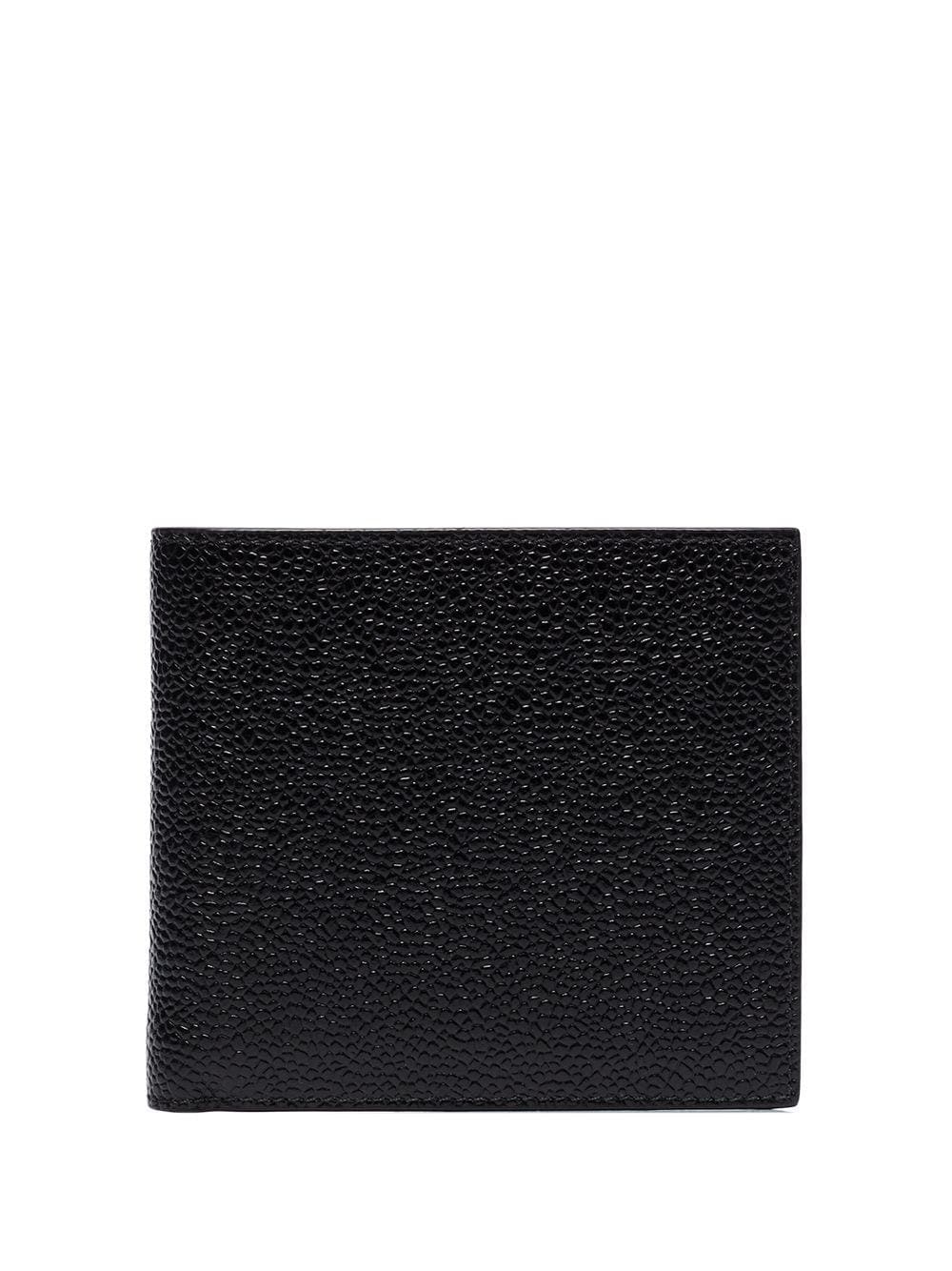 THOM BROWNE Leather Bifold Wallet with Stripe Detail | Banlieue91
