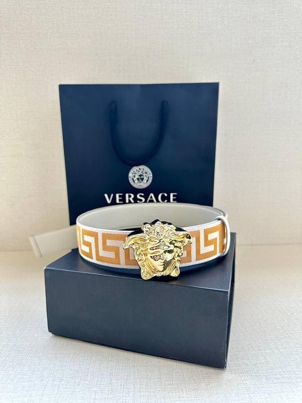 VERSACE La Medusa La Greca Belt 'Beige/White' | Banlieue91