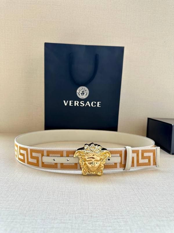 VERSACE La Medusa La Greca Belt 'Beige/White' | Banlieue91
