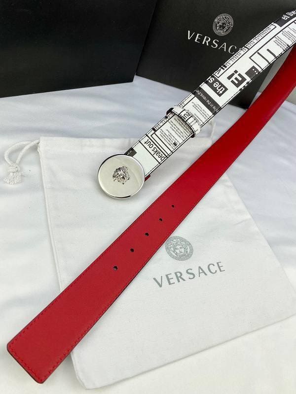 Versace MEDUSA BIGGIE ENAMEL LEATHER BELT | Banlieue91
