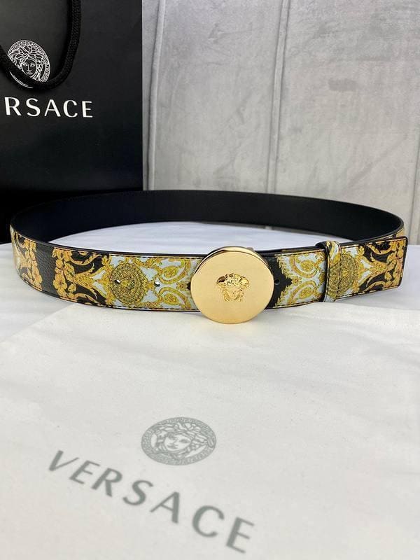 Versace MEDUSA BIGGIE ENAMEL LEATHER BELT | Banlieue91