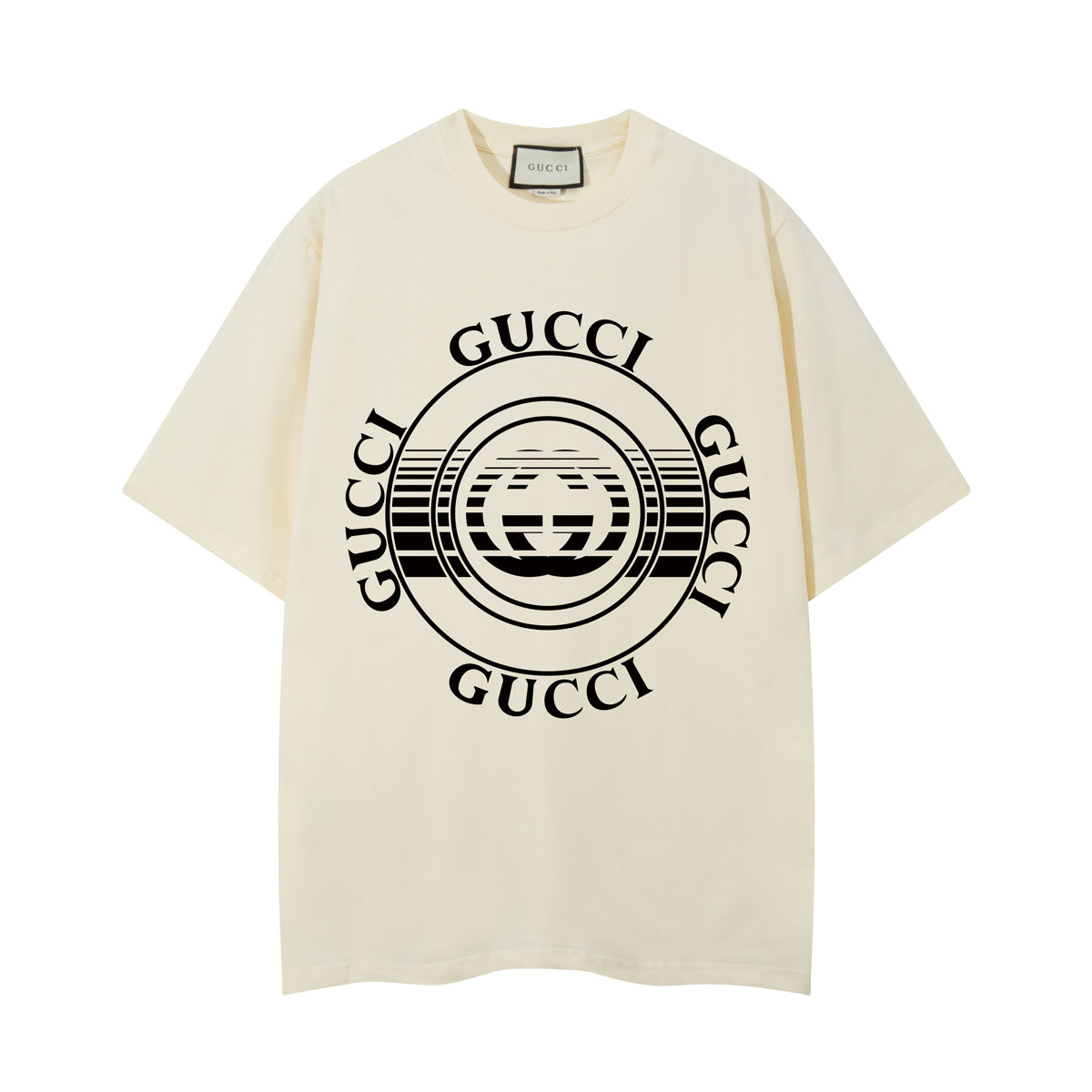 Gucci T-Shirt Without Collar 'Beige & Black' - Banlieue91