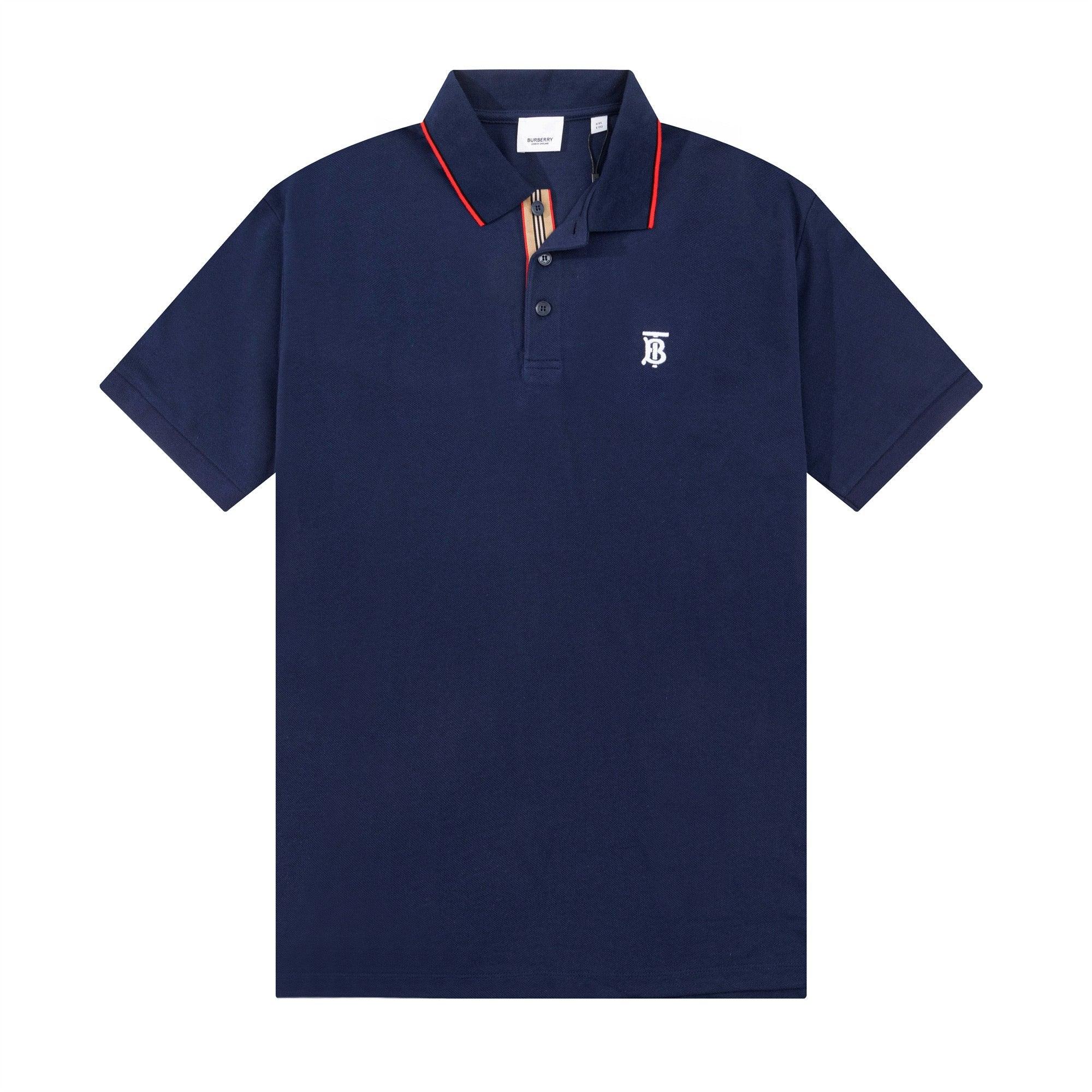 Burberry Blue T-Shirt With Collar - Banlieue91