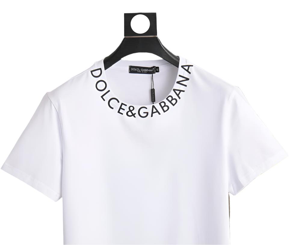 Dolce & Gabbana T-Shirt Without Collar 'White & Black' - Banlieue91