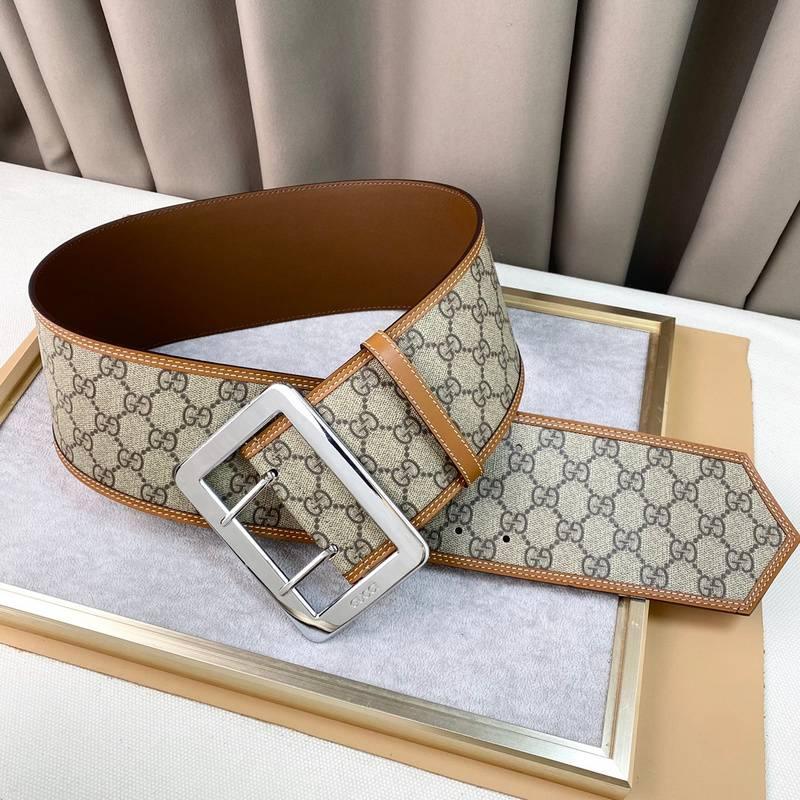 GUCCI Embellished coated-canvas and leather Women belt 'Beige' - Banlieue91