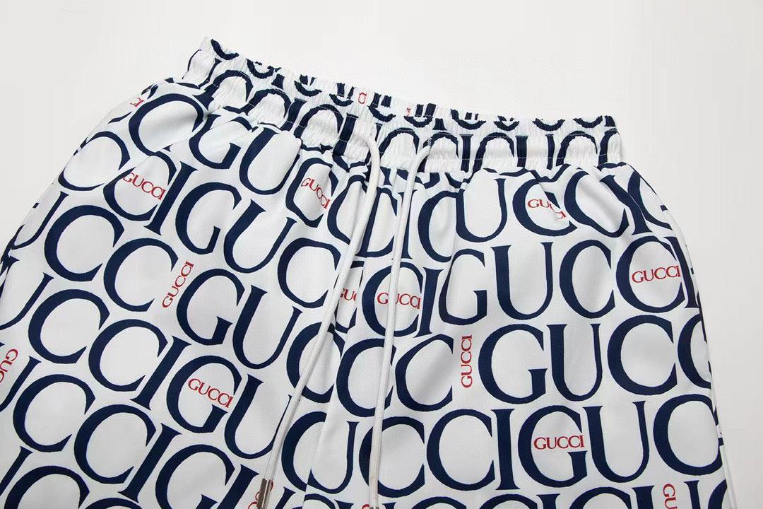 Maxi Gucci Print Fabric Short 'Blue' - Banlieue91