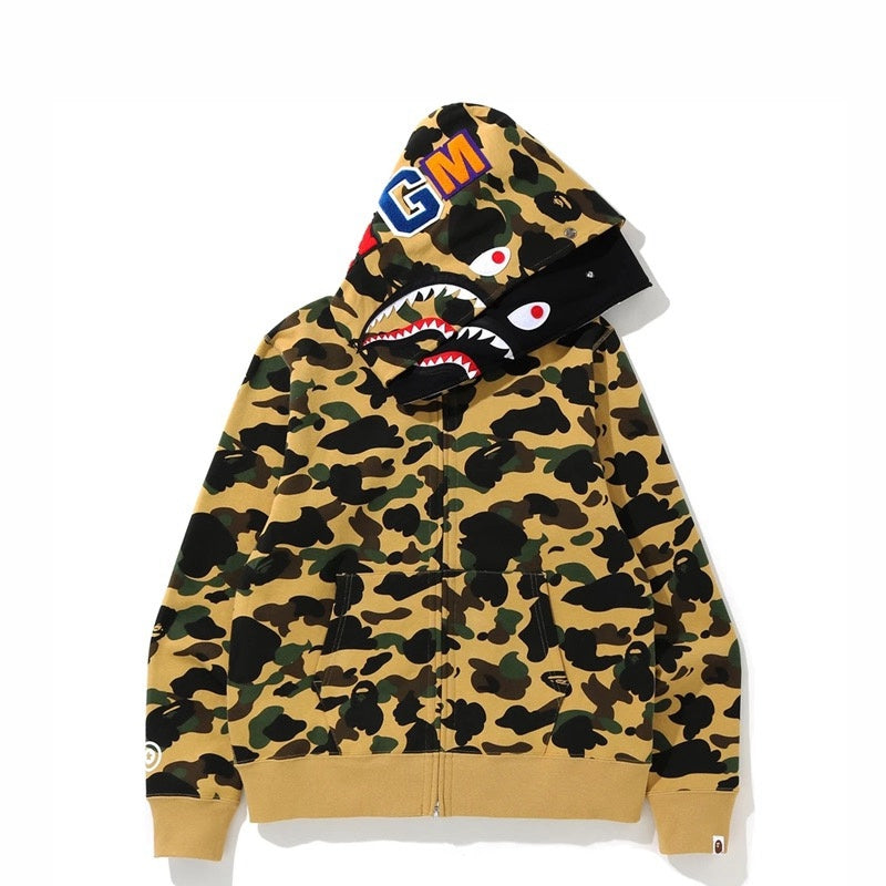 BAPE 1st Camo Shark Full Zip Hoodie (FW21) Yellow - Banlieue91