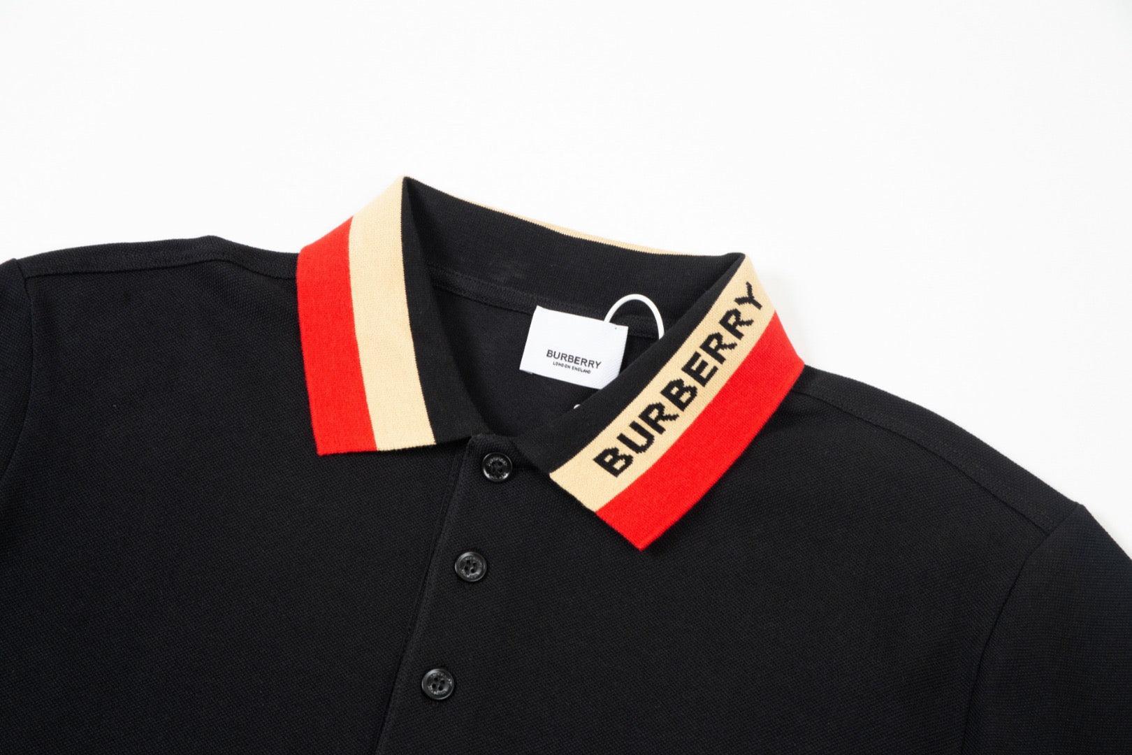 Burberry Black T-Shirt With Collar - Banlieue91