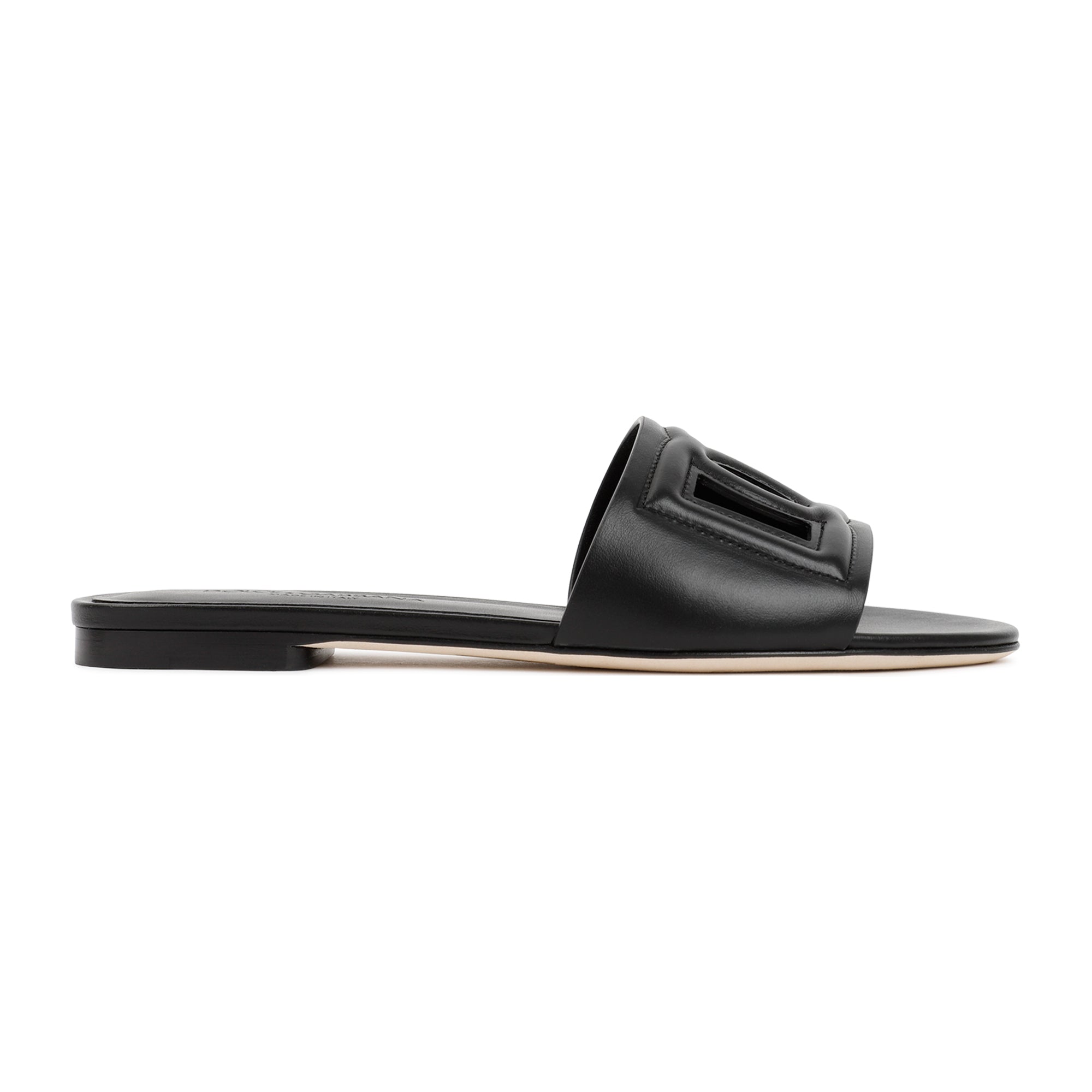 DOLCE & GABBANA Men's Leather Flat Slide Sandals - Banlieue91 -