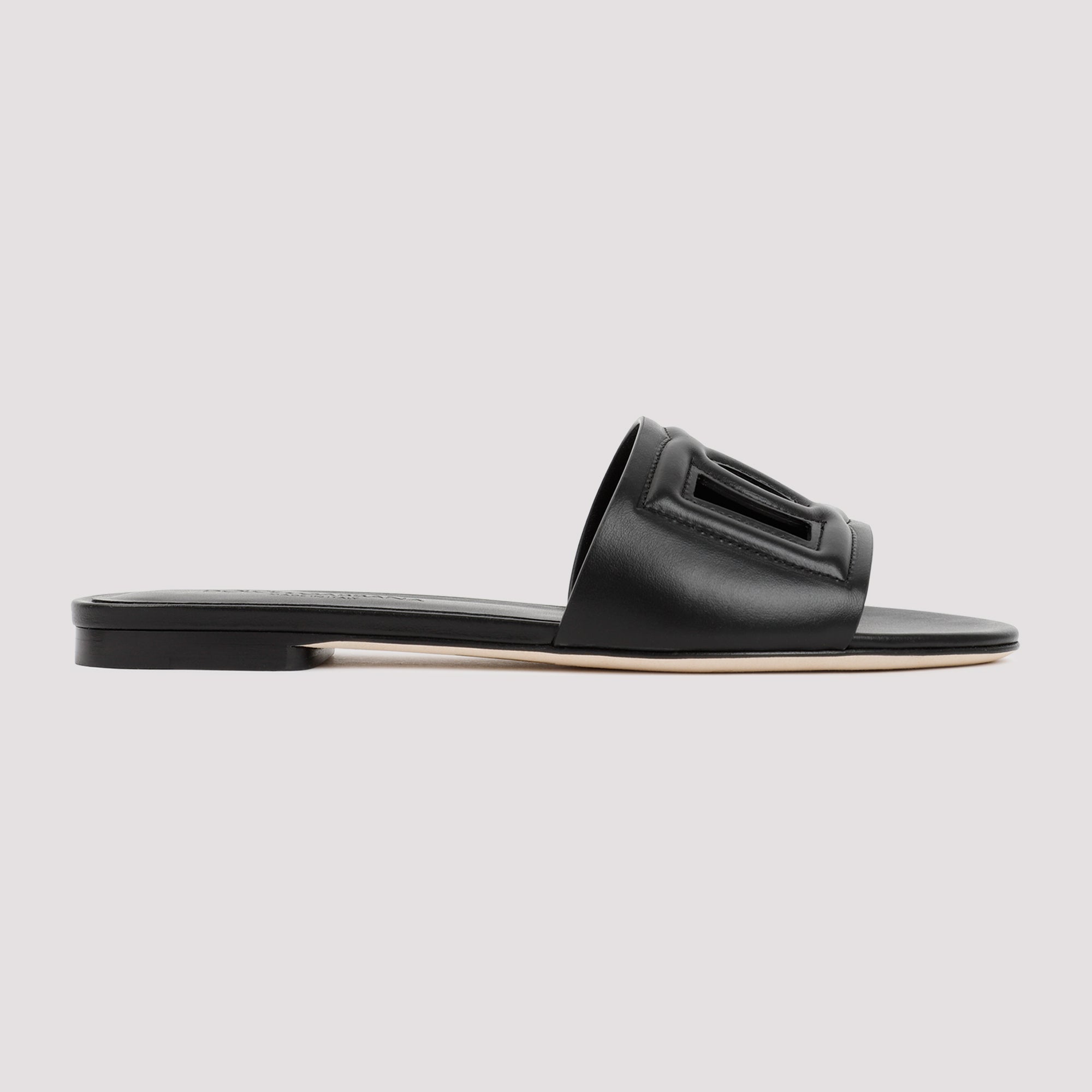 DOLCE & GABBANA Men's Leather Flat Slide Sandals - Banlieue91 -