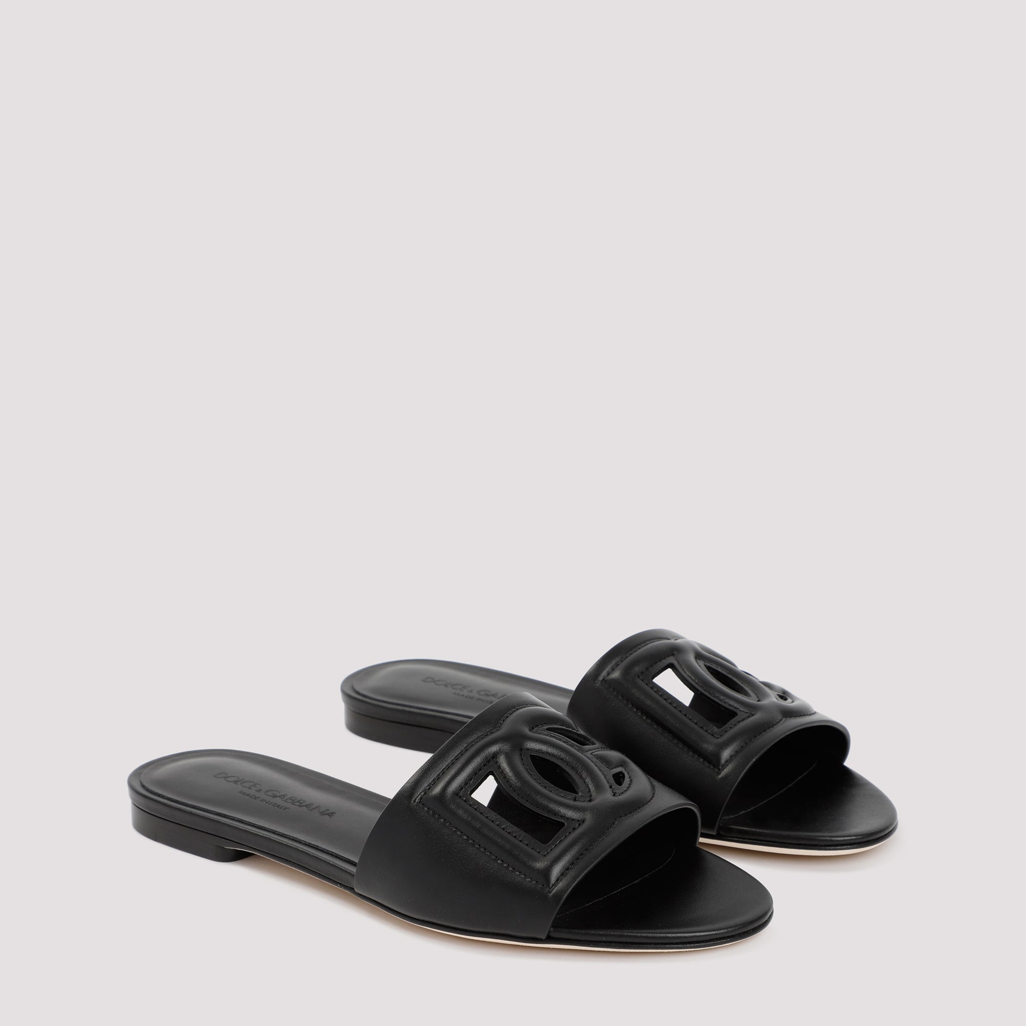 DOLCE & GABBANA Men's Leather Flat Slide Sandals - Banlieue91 -