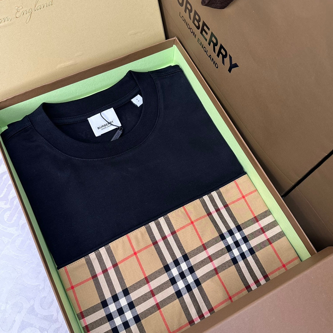 Burberry T-Shirt Without Collar 'Black & Beige' - Banlieue91