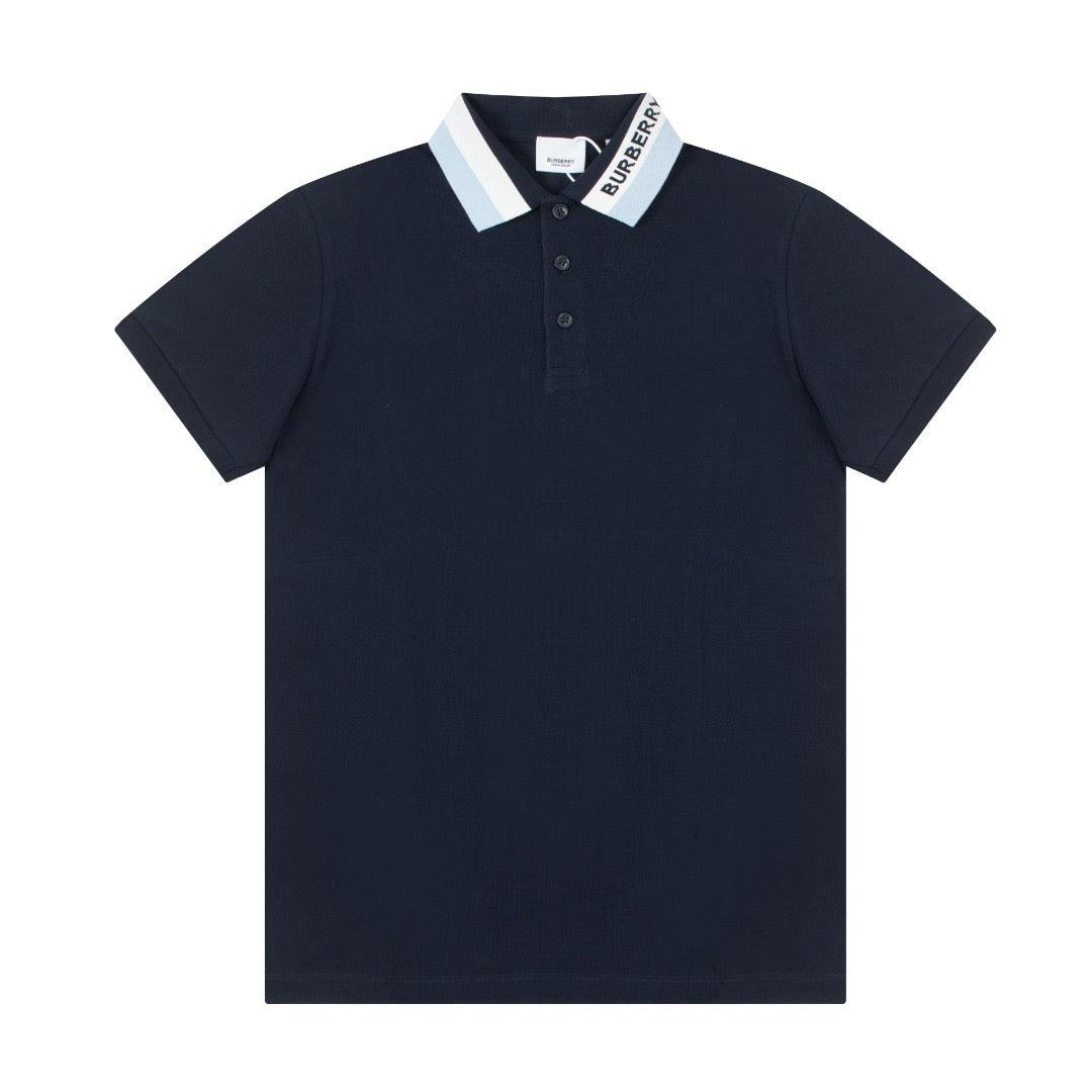 Burberry Blue T-Shirt With Collar