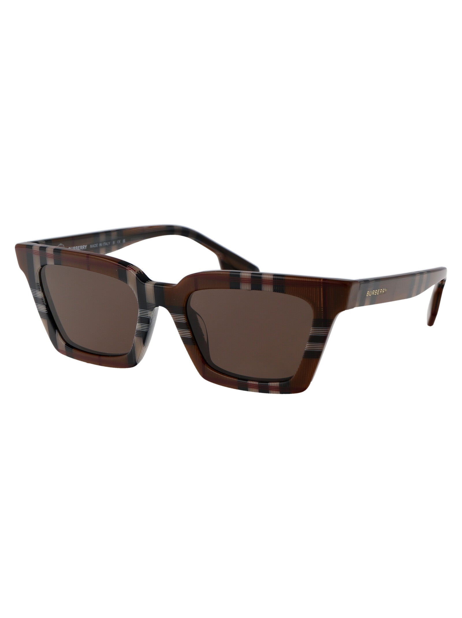 BURBERRY Check Brown Acetate Sunglasses for Women - Banlieue91 -
