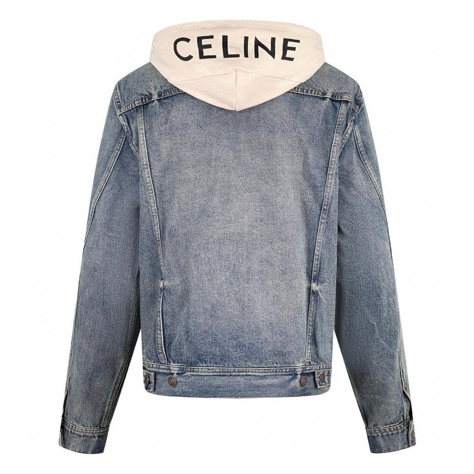 CELINE Washed Grey Denim Jacket – Casual Single-Breasted - Banlieue91 -