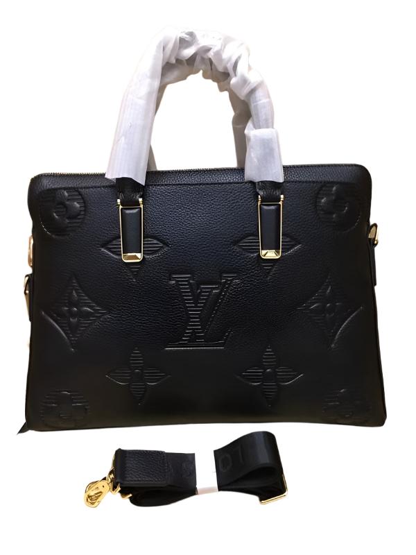 Louis Vuitton Black Monogram Giant Empreinte Leather Onthego MM Men Bag - Banlieue91