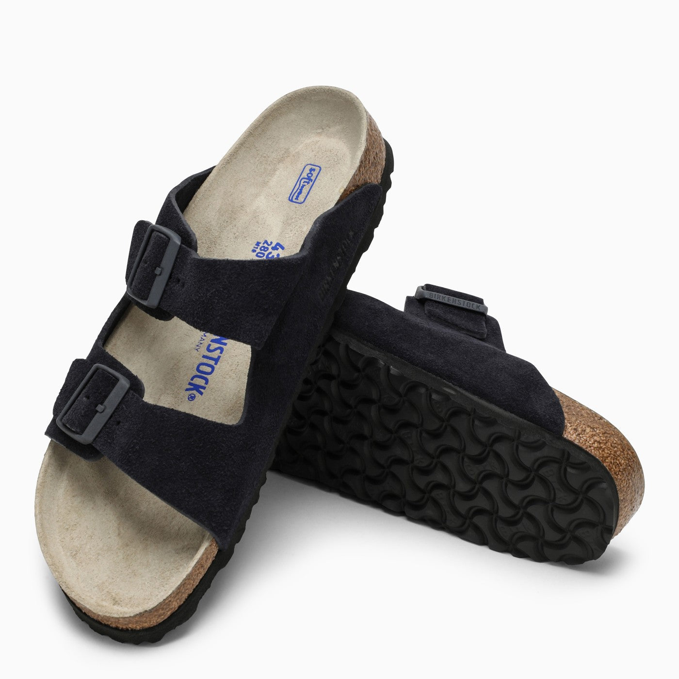 Birkenstock Slide Arizona Dark Blue Leather - Banlieue91 -