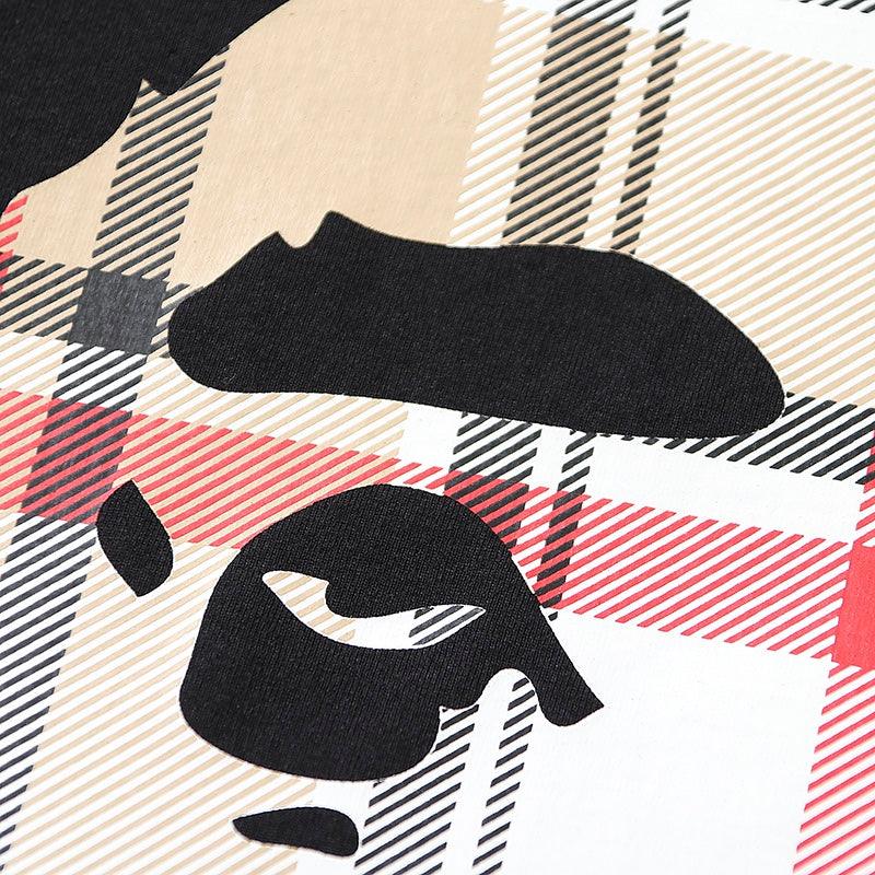 Bathing Ape Check by Bathing Tee Black/Beige - Banlieue91